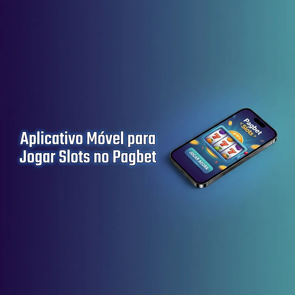 Smartphone exibindo interface do app Pagbet com slots coloridos e botões de navegação em tela touch