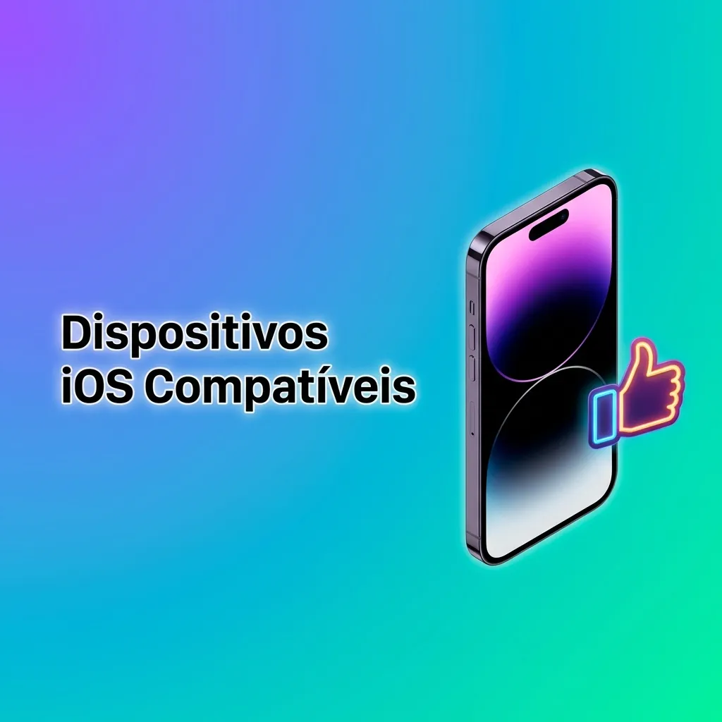 Lista de iPhones e iPads compatíveis, incluindo modelos X até 15 e iPads Pro, Air e Mini de gerações recentes